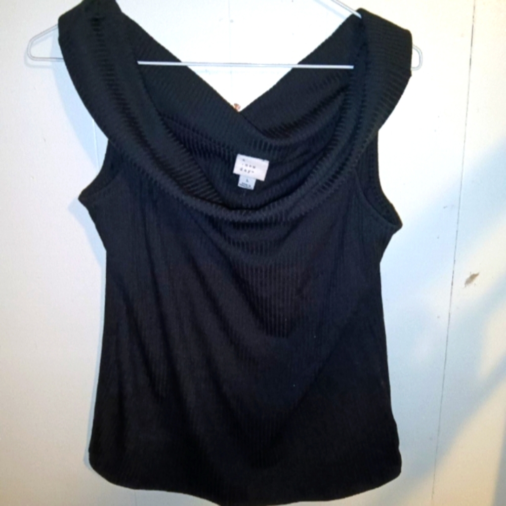 EUC A New Day Black Cowl Neck Sleeveless Top L